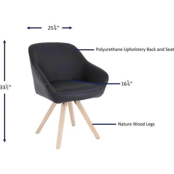 Lorell Natural Wood Legs Modern Guest Chair 10 Lorell Natural Wood Legs Modern Guest Chair - Image 10