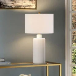 Carlina 25" Tall Ceramic Table Lamp With Fabric Shade In Matte White/White 11 Carlina 25" Tall Ceramic Table Lamp With Fabric Shade In Matte White/White -office furniture sale 7cfb57434438dfc9dba65e1970be27a26e