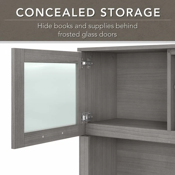 Bush Furniture Somerset 72W Office Desk With Hutch And Lateral File Cabinet In Platinum Gray 7 Bush Furniture Somerset 72W Office Desk With Hutch And Lateral File Cabinet In Platinum Gray - Image 7