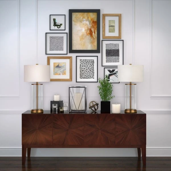 Rowan 28" Tall Table Lamp With Fabric Shade In Antique Brass/White 4 Rowan 28" Tall Table Lamp With Fabric Shade In Antique Brass/White - Image 4