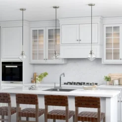 Zariza 8" Wide Pendant With Glass Shade In Brushed Nickel /Clear 9 Zariza 8" Wide Pendant With Glass Shade In Brushed Nickel /Clear -office furniture sale 7da367390f0b00a6500c895b7277bf8dad