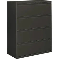 HON Brigade 800 Series 4-Drawer Lateral File Cabinet, Letter/Legal/A4, 42" Wide, Charcoal