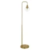 Zariza Arc Floor Lamp With Glass Shade In Brass/Clear