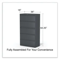 Alera Lateral File, 5 Legal/Letter/A4/A5-Size File Drawers, Charcoal, 36" X 18.63" X 67.63" -office furniture sale 7e64ee5cf88ccd0171d7ba91262436271e