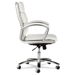 Alera Neratoli Mid-Back Slim Profile Chair, Supports Up To 250 Lbs., White Seat/White Back, Chrome Base -office furniture sale 7f02c34c9445ab165ffb9471a853c3fd1a