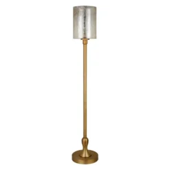 Numit 68.75" Tall Floor Lamp With Glass Shade In Brass/Mercury Glass