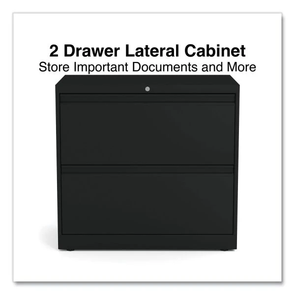 Alera Lateral File, 2 Legal/Letter-Size File Drawers, Black, 30" X 18.63" X 28" 4 Alera Lateral File, 2 Legal/Letter-Size File Drawers, Black, 30" X 18.63" X 28" - Image 4