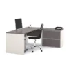 Bestar Connexion L-shaped Workstation In Slate & Sandstone