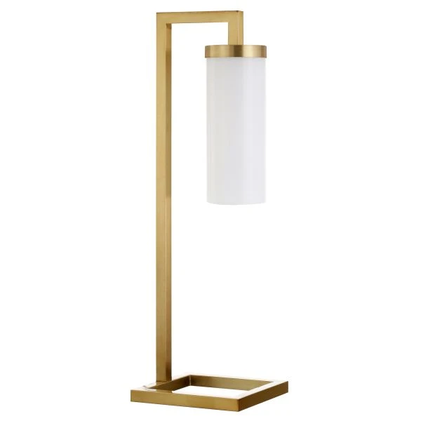 Malva 26" Tall Table Lamp With Glass Shade In Brass/White Milk 1 Malva 26" Tall Table Lamp With Glass Shade In Brass/White Milk