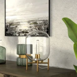 Edison 15.38" Tall Table Lamp With Glass Shade In Brass/Clear -office furniture sale 7f79c3f550d15a73f7abb9acb365674cab