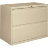 HON 800 Series Two-Drawer Lateral File, Letter/Legal/A4, 36w X 18d X 28h, Putty