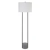 Uma 65.5" Tall Floor Lamp With Fabric Shade In Blackened Bronze/Concrete/White
