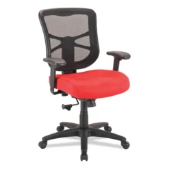 Alera Elusion Series Mesh Mid-Back Swivel/Tilt Chair, Supports Up To 275 Lb, 17.9" To 21.8" Seat Height, Red