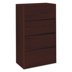 HON 10700 Series Four Drawer Lateral File, 36w X 20d X 59.13h, Mahogany