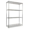 Alera NSF Approved Industrial Heavy-Duty Wire Shelving Starter Kit, 4-Shelf, 48w X 18d X 72h,Silver
