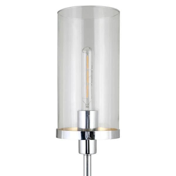 Frieda 66" Tall Floor Lamp With Glass Shade In Polished Nickel/Clear 4 Frieda 66" Tall Floor Lamp With Glass Shade In Polished Nickel/Clear - Image 4