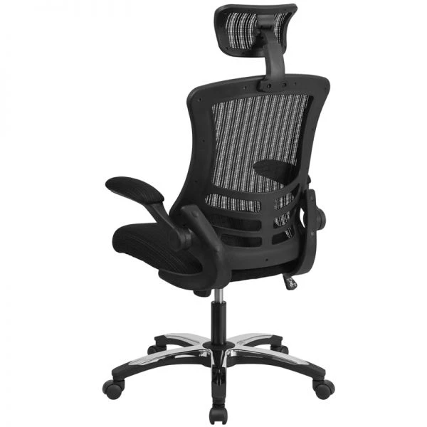 Flash Furniture High Back Mesh Executive Office Chair With Flip-Up Arms And Chrome-Nylon Designer Base 2 Flash Furniture High Back Mesh Executive Office Chair With Flip-Up Arms And Chrome-Nylon Designer Base - Image 2