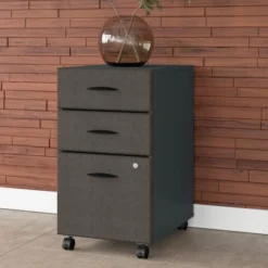 Bush Business Furniture Series A 3 Drawer Mobile File Cabinet In Slate And White Spectrum -office furniture sale 816771fda00c4f280bbf8a5cd3a441eec7