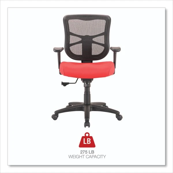 Alera Elusion Series Mesh Mid-Back Swivel/Tilt Chair, Supports Up To 275 Lb, 17.9" To 21.8" Seat Height, Red 5 Alera Elusion Series Mesh Mid-Back Swivel/Tilt Chair, Supports Up To 275 Lb, 17.9" To 21.8" Seat Height, Red - Image 5