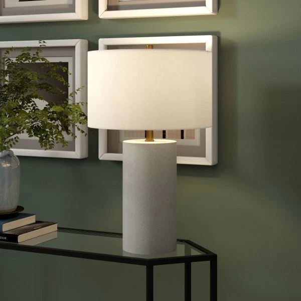 Crane 24" Ceramic Table Lamp With Fabric Shade In White Ceramic 3 Crane 24" Ceramic Table Lamp With Fabric Shade In White Ceramic - Image 3