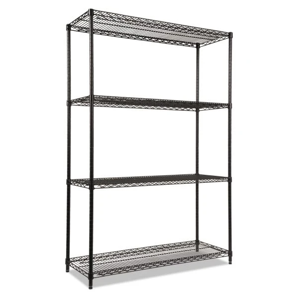 Alera NSF Certified Industrial Four-Shelf Wire Shelving Kit, 48w X 18d X 72h, Black 1 Alera NSF Certified Industrial Four-Shelf Wire Shelving Kit, 48w X 18d X 72h, Black