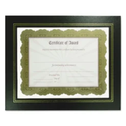 NuDell Leatherette Document Frame, 8.5 X 11, Black, Pack Of Two