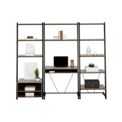 Belling 73"H Leaning 3-Shelf Bookcase, Modern Oak -office furniture sale 83fb2f958223a526593bbfffce44692543 1