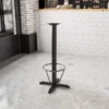 Beverly 22'' X 22'' Restaurant Table X-Base With 3'' Dia. Bar Height Column And Foot Ring