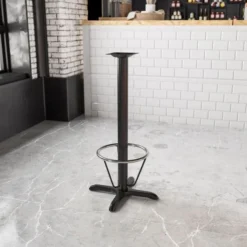 Beverly 22'' X 22'' Restaurant Table X-Base With 3'' Dia. Bar Height Column And Foot Ring