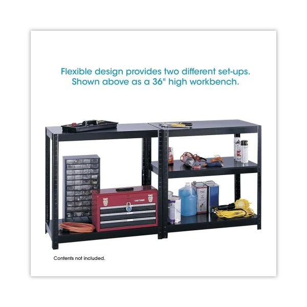 Safco Boltless Steel Shelving, Five-Shelf, 48w X 18d X 72h, Black 2 Safco Boltless Steel Shelving, Five-Shelf, 48w X 18d X 72h, Black - Image 2