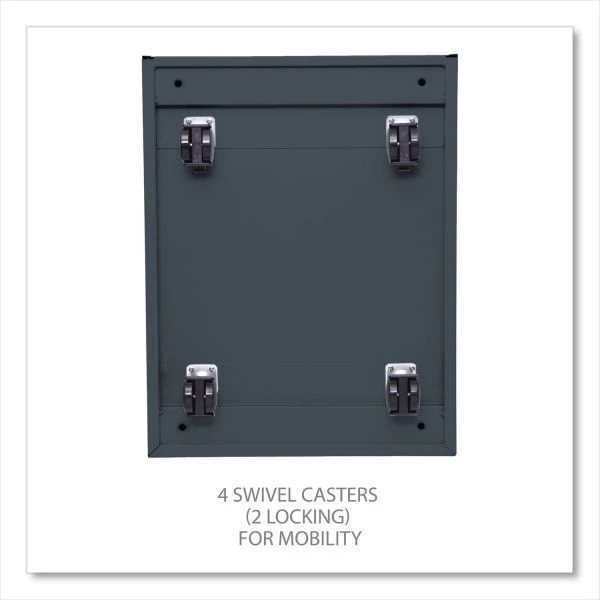 Alera File Pedestal With Full-Length Pull, Left Or Right, 2-Drawers: Box/File, Legal/Letter, Charcoal, 14.96" X 19.29" X 21.65" 6 Alera File Pedestal With Full-Length Pull, Left Or Right, 2-Drawers: Box/File, Legal/Letter, Charcoal, 14.96" X 19.29" X 21.65" - Image 6