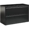 Lorell 2 Drawer Lateral File Cabinet, Letter/Legal/A4, 42" Wide, Black
