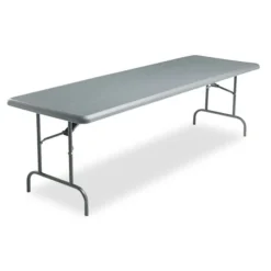 Iceberg IndestrucTable Industrial Folding Table, Rectangular Top, 1,200 Lb Capacity, 96w X 30d X 29h, Charcoal