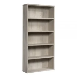 Sauder Optimum Bookcase, 73-1/2"H, 5 Shelves, Chalked Chestnut
