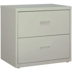 Lorell 2 Drawer Lateral File Cabinet, Letter/Legal/A4, 30" Wide, Light Gray