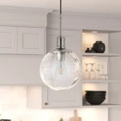 Walker 9" Wide Pendant With Glass Shade In Brushed Nickel /Seeded 9 Walker 9" Wide Pendant With Glass Shade In Brushed Nickel /Seeded -office furniture sale 8584c34c7d187279260cc234d838d3407d