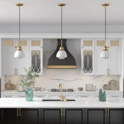 Brooks 8.12" Wide Pendant With Glass Shade In Brass/White Milk 9 Brooks 8.12" Wide Pendant With Glass Shade In Brass/White Milk -office furniture sale 859039160ec1e2994583ed244b19f90731