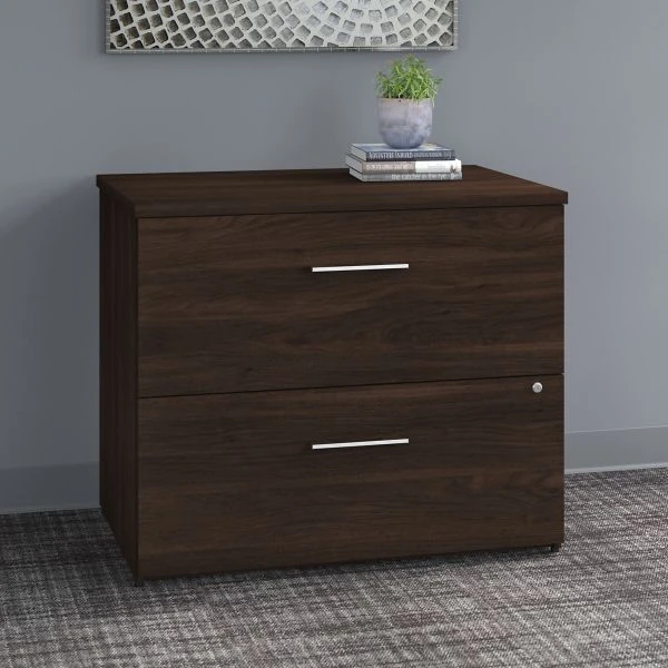 Bush Business Furniture Office 500 36W 2 Drawer Lateral File Cabinet In Black Walnut - Assembled 3 Bush Business Furniture Office 500 36W 2 Drawer Lateral File Cabinet In Black Walnut - Assembled - Image 3