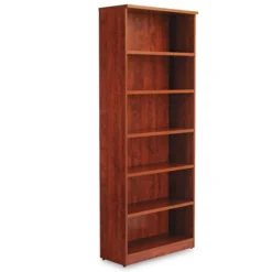 Alera Valencia Series Bookcase, Six-Shelf, 31.75w X 14d X 80.25h, Medium Cherry