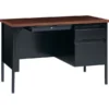Lorell Fortress Series Walnut Laminate Top Desk