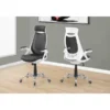 Monarch Specialties Office Chair, Adjustable Height, Swivel, Ergonomic, Armrests, Computer Desk, Work, Grey Mesh, Chrome Metal, Contemporary, Modern