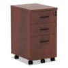 Alera Valencia Series Mobile Pedestal File, Left/Right, 3-Drawer: Box/Box/File, Legal/Letter, Cherry, 15.88" X 20.5" X 28.38"