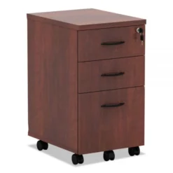 Alera Valencia Series Mobile Pedestal File, Left/Right, 3-Drawer: Box/Box/File, Legal/Letter, Cherry, 15.88" X 20.5" X 28.38"