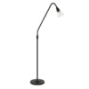 Challice Arc Floor Lamp With Glass Shade In Blackened Bronze/Clear