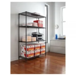 Alera NSF Certified Industrial Four-Shelf Wire Shelving Kit, 48w X 18d X 72h, Black 16 Alera NSF Certified Industrial Four-Shelf Wire Shelving Kit, 48w X 18d X 72h, Black -office furniture sale 8716fbfb31b16d45c7f8892776ce647931