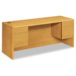 HON 10700 Kneespace Credenza, 3/4 Height Pedestals, 72w X 24d X 29.5h, Harvest