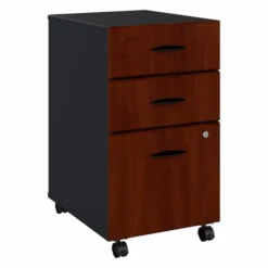 Bush Business Furniture Series A 3 Drawer Mobile File Cabinet In Hansen Cherry And Galaxy