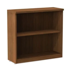 Alera Valencia Series Bookcase,Two-Shelf, 31.75w X 14d X 29.5h, Modern Walnut