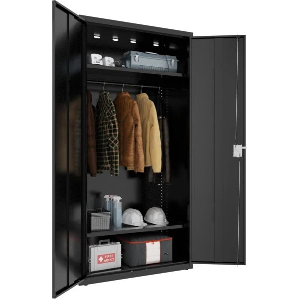 Lorell Steel Wardrobe Storage Cabinet 2 Lorell Steel Wardrobe Storage Cabinet - Image 2
