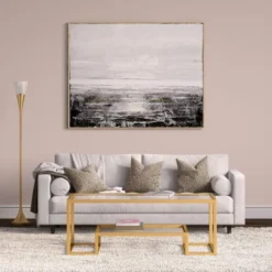 Moura Torchiere Floor Lamp With Glass Shade In Brass/Clear -office furniture sale 87cb51a57dd673cf894ed7efaad20379b5